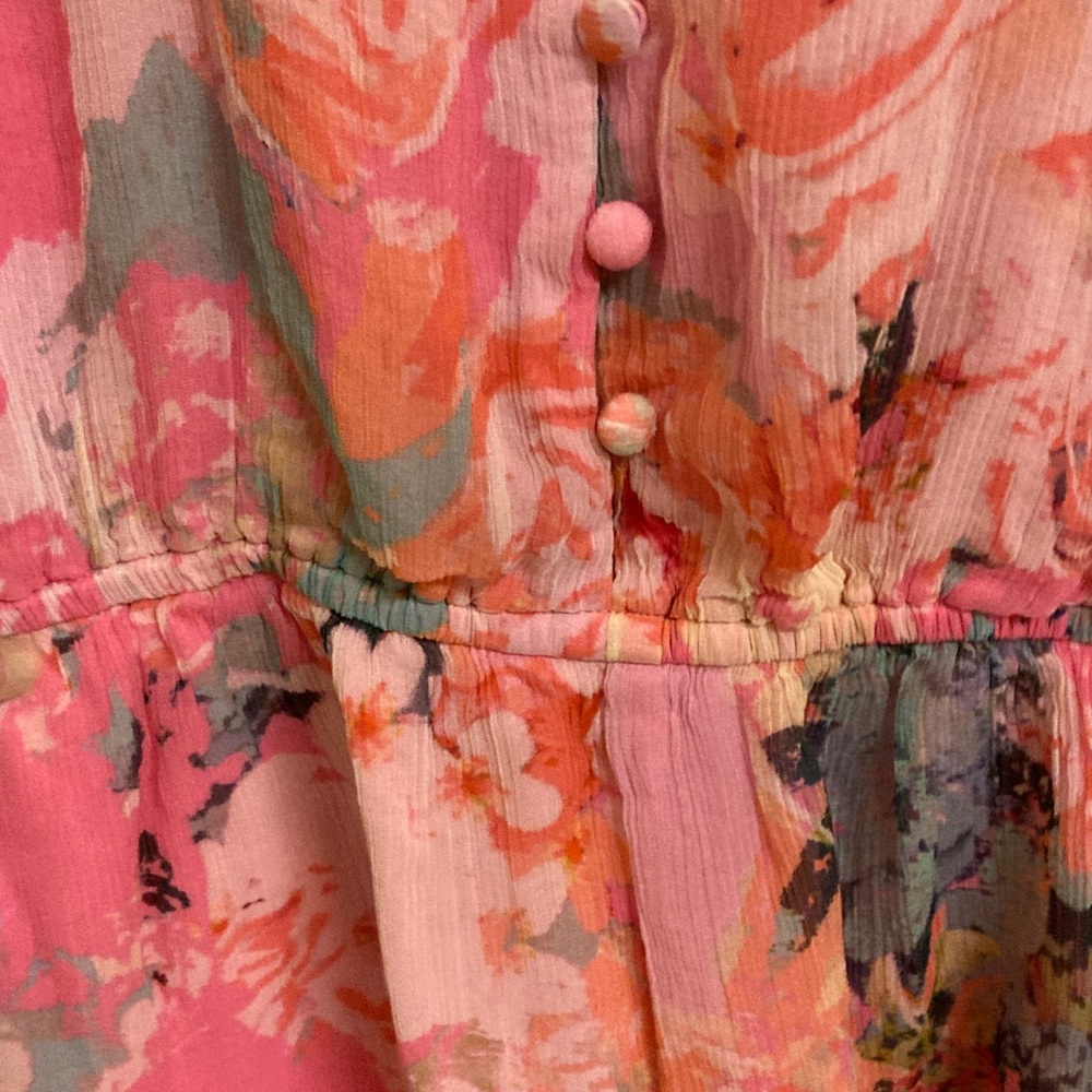 HEMANT & NANDITA Pink Floral Sheer Long-Sleeve Romper - Picture 10 of 16